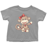 GIRL SOCK MONKEY Toddler T-Shirt - J & S Graphics