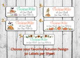 Personalized FALL AUTUMN Return Address LABELS - J & S Graphics