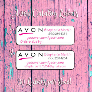 Avon Representative Campaign Brochure or Address LABELS, Personalized - J & S Graphics