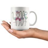 LOVE FLAMINGOS 11oz Coffee Mug - J & S Graphics