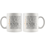 Love AUTUMN Cozy Sweaters, Cool Nights, Pumpkin Everything COFFEE MUG