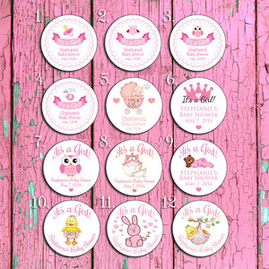 IT'S A GIRL 2" Round Custom Labels - 20 per sheet - J & S Graphics