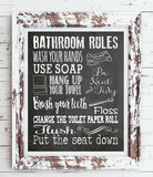 Instant Download BATHROOM RULES 8x10 Poster Choice of 8 Colors - J & S Graphics