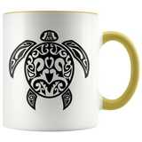 Tribal Sea Turtle Color Accent Coffee Mug