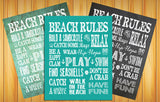 BEACH RULES Beach House Design Wall Decor, Instant Download - J & S Graphics