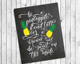 BE A PINEAPPLE Instant Download Wall Decor Print 8x10 DIY Digital File - J & S Graphics