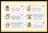 Bumble BEE GNOMES Labels, Property of, ADDRESS Labels, Sets of 30 Personalized Labels