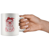 Piggy wearing a Red Bandana 11oz or 15oz Coffee Mug