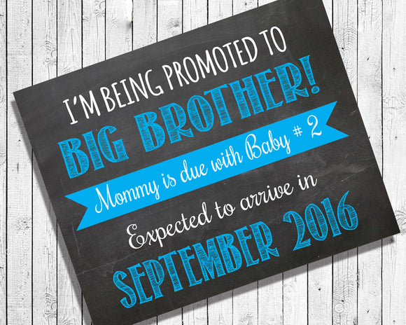 Pregnancy Announcement Photo Prop, 8x10 Personalized Big Brother Print - J & S Graphics