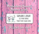 Personalized BUNNIES in LOVE Address Labels, Return Address Labels, Bunny, Rabbit Valentine's Day - J & S Graphics