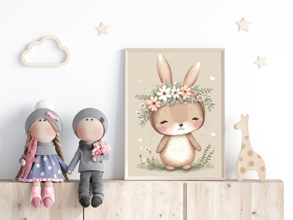 Adorable BUNNY Print for Baby's or Child's Room Nursery Decor Boy or Girl INSTANT DOWNLOAD