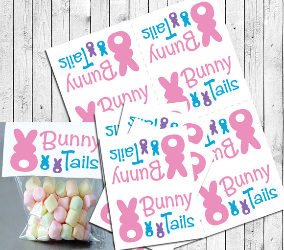 EASTER BUNNY TAILS Goody Bag Toppers Instant Download - J & S Graphics