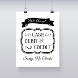 We Accept Cash, Debit and Credit, No Checks Instant Download Business Sign - J & S Graphics