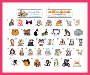 CATS Return Address Labels, Personalized - J & S Graphics