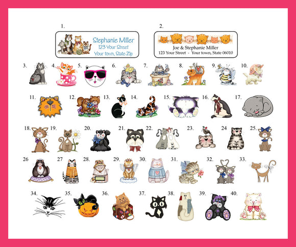 CATS Return Address Labels, Personalized - J & S Graphics