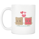 PEANUT BUTTER and JELLY in Love 11oz White Ceramic Coffee Mug - J & S Graphics