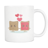 PEANUT BUTTER and JELLY in Love 11oz White Ceramic Coffee Mug - J & S Graphics