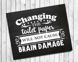 Change the Toilet Paper Instant Download Wall Decor Print 8x10 Humorous Bathroom Decor - J & S Graphics