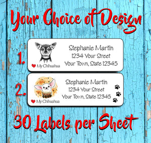 Personalized I LOVE my CHIHUAHUA Return ADDRESS Labels - J & S Graphics