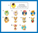 CHIHUAHUA Seasonal Holiday Return ADDRESS Labels, Personalized - J & S Graphics