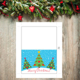 Digital Printable CHRISTMAS CARDS, DIY Instant Download, You Print, Christmas Tree Design - J & S Graphics