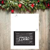 Digital Printable CHRISTMAS CARDS, DIY Instant Download, You Print, Chalkboard design - J & S Graphics