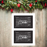 Digital Printable CHRISTMAS CARDS, DIY Instant Download, You Print, Chalkboard design - J & S Graphics