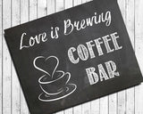 Rustic Look COFFEE BAR, Instant Download 8x10 Printable Wedding Sign - J & S Graphics
