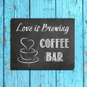 Rustic Look COFFEE BAR, Instant Download 8x10 Printable Wedding Sign - J & S Graphics