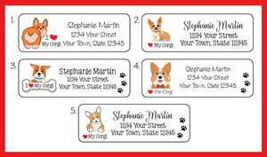 Personalized CORGI Return Address Labels, I LOVE my CORGI, Dog Labels - J & S Graphics
