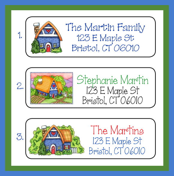 Personalized Cute COTTAGE Labels, Property of, ADDRESS Labels, Sets of 30 Labels, Fairytale