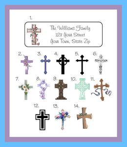 Personalized Religious CROSS CROSSES designs Return ADDRESS Labels - J & S Graphics