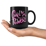 GIRL POWER 11oz Pink and Black COFFEE MUG