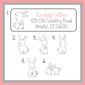 Personalized Cute BUNNIES Address Labels, Return Address Labels