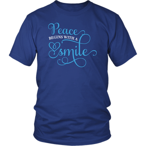 PEACE Begins with a SMILE Unisex T-Shirt - J & S Graphics