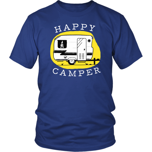 HAPPY CAMPER Vintage Trailer Unisex T-Shirt - J & S Graphics