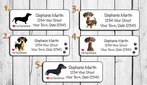 Personalized Dachshund Return Address Labels, I Love my Dachshund, Dog Labels - J & S Graphics