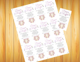Baby Shower DIAPER RAFFLE TICKETS Invitation Inserts, Fun, Instant Download Digital File, Pink, Blue, Mint or Lavender - J & S Graphics