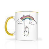 Unicorn on a Rainbow Swing Color Accent 11oz Coffee Mug