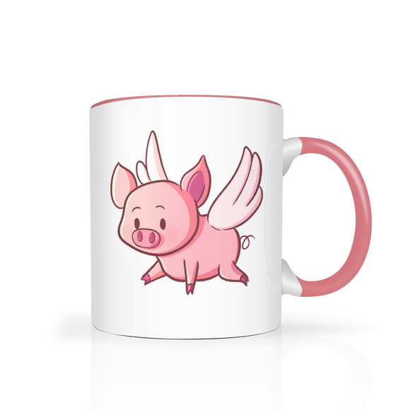 When Pigs Fly Color Accent 11oz Coffee Mug 11oz Ceramic Mug