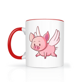When Pigs Fly Color Accent 11oz Coffee Mug 11oz Ceramic Mug