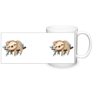 Cute Sleeping Sloth Color Accent 11oz Coffee Mug