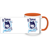 I Love My Husky Color Accent 11oz Coffee Mug