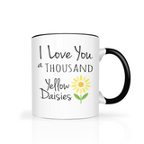 I Love You a Thousand Daisies 11oz Color Accent COFFEE MUG