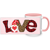 Valentine LOVE Gnome 11oz Color Accent COFFEE MUG