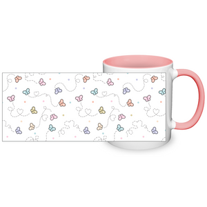 Fluttering Butterflies Design 11oz Color Accent Mug