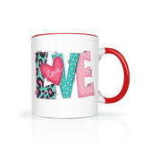 Patchwork LOVE 11oz Color Accent Coffee Mug