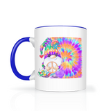 Tie Dye Hippie Gnome 11oz Color Accent Coffee Mug