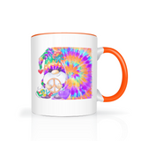 Tie Dye Hippie Gnome 11oz Color Accent Coffee Mug