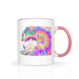 Tie Dye Hippie Gnome 11oz Color Accent Coffee Mug